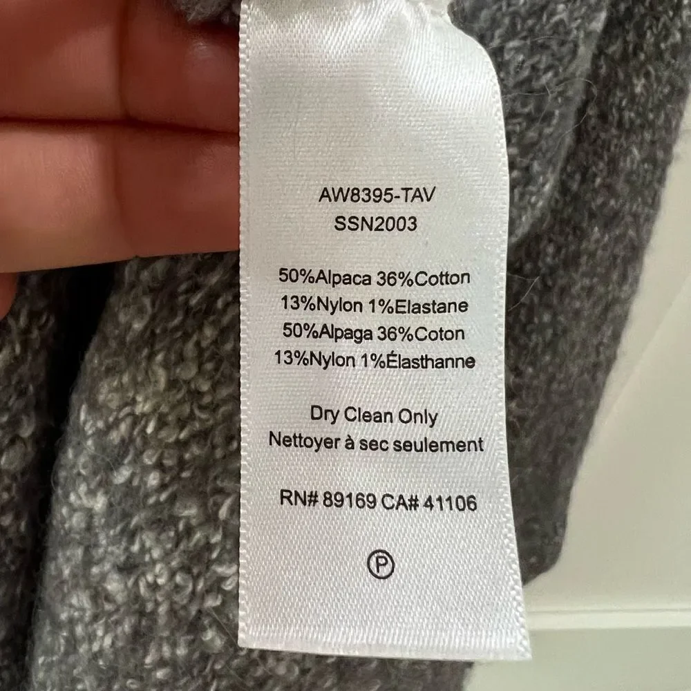 ATM Anthony Thomas Melillo Sweater Womens XS Gray Alpaca Blend Button Up